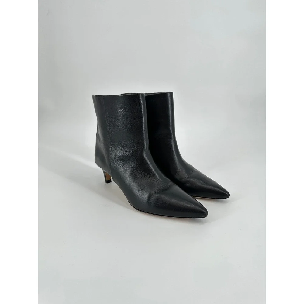 Everlane Studio Kitten Heel Bootie Black Italian Leather Pointed Toe Women's 7